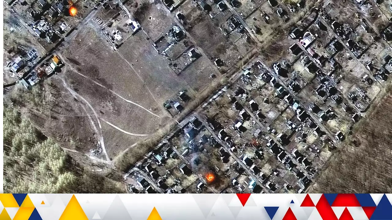 Ukraine war: Fires burn near Kyiv as satellite images suggest Russian units 'actively firing' at residential areas