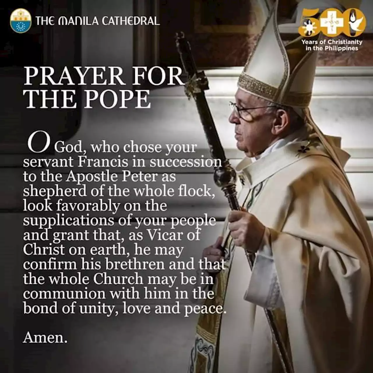 Manila Cathedral offers prayers for Pope Francis