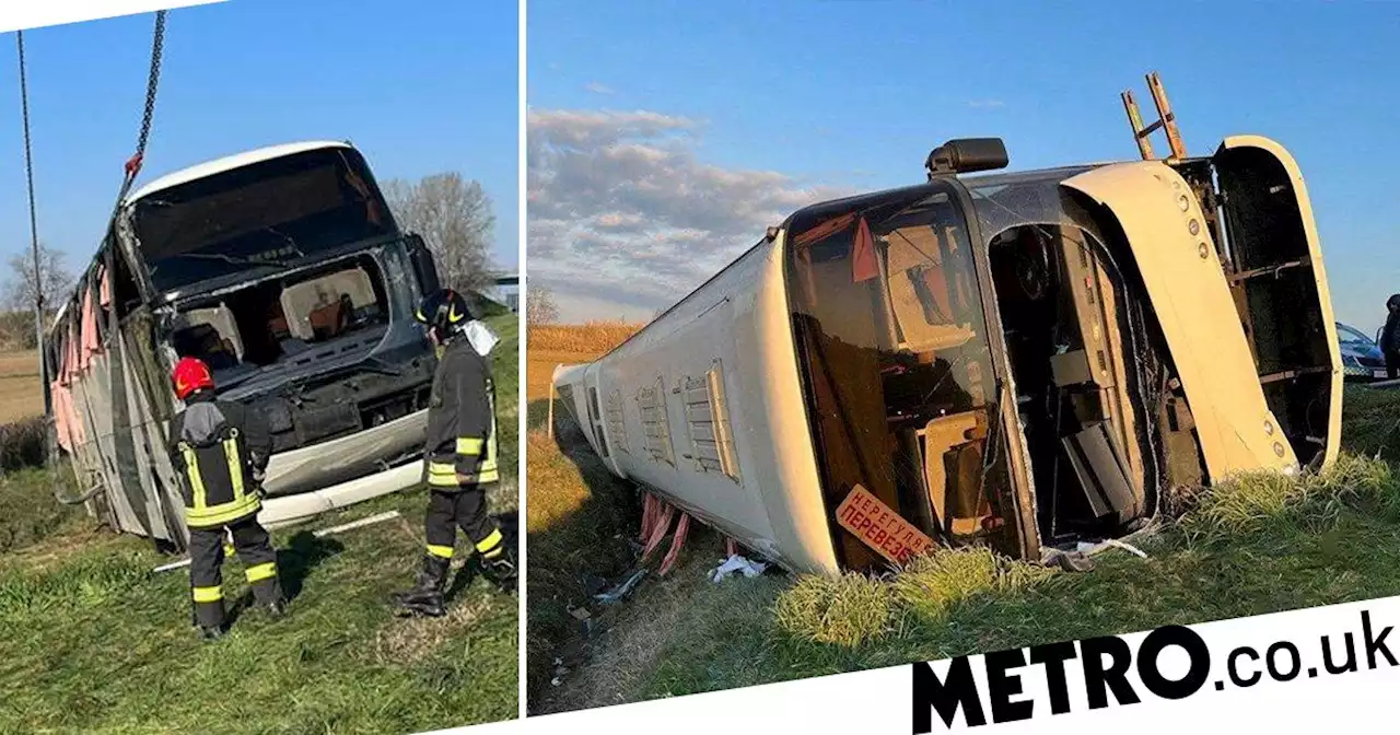 Woman killed as bus carrying Ukrainian refugees overturns in Italy