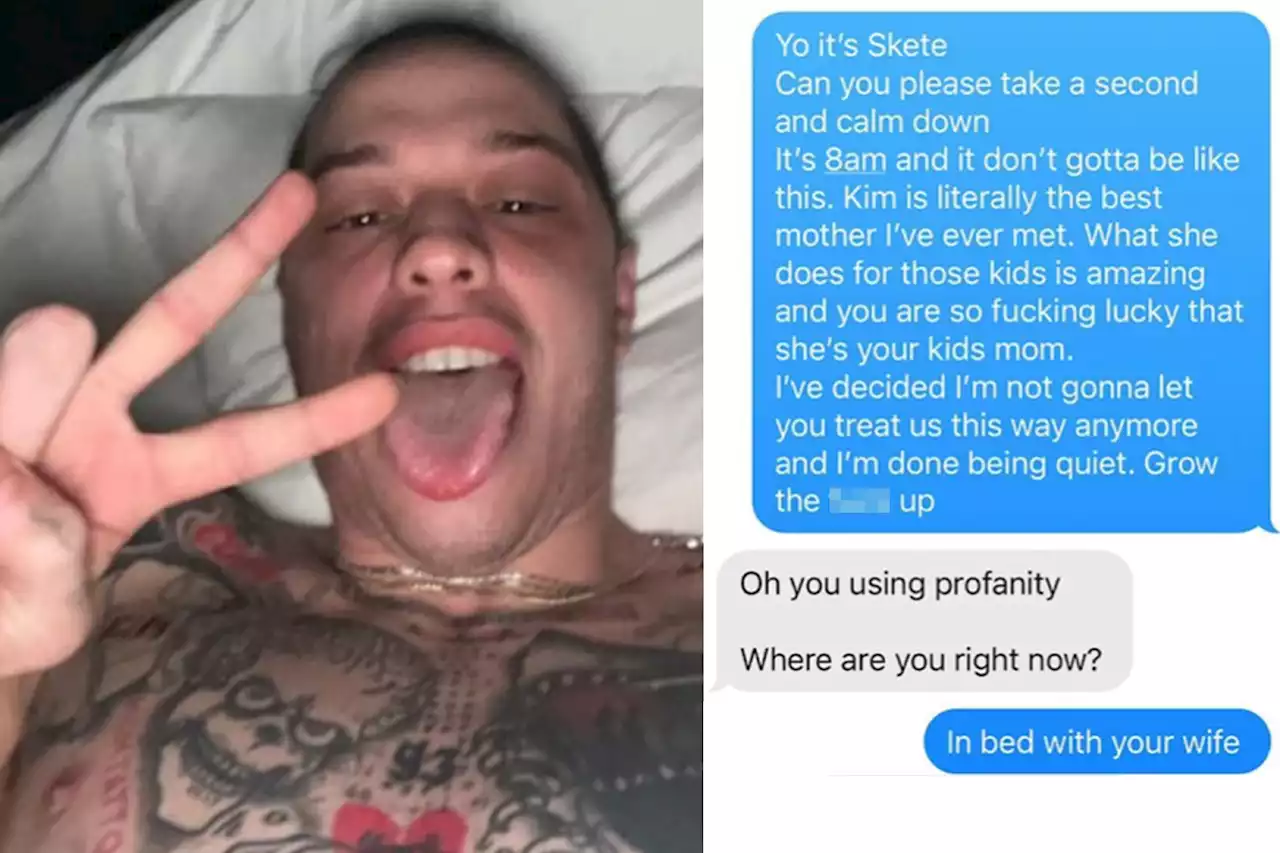 Pete Davidson defends ‘amazing’ Kim Kardashian in texts to ‘p—y’ Kanye West