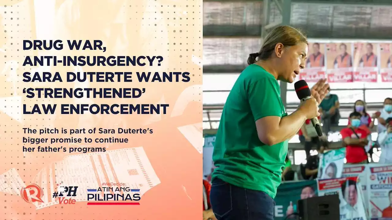 Drug war, anti-insurgency? Sara Duterte wants ‘strengthened’ law enforcement