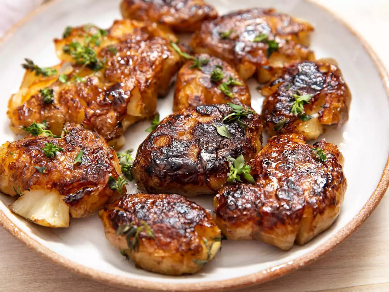 Smashed Sunchokes With Thyme-Butter Recipe