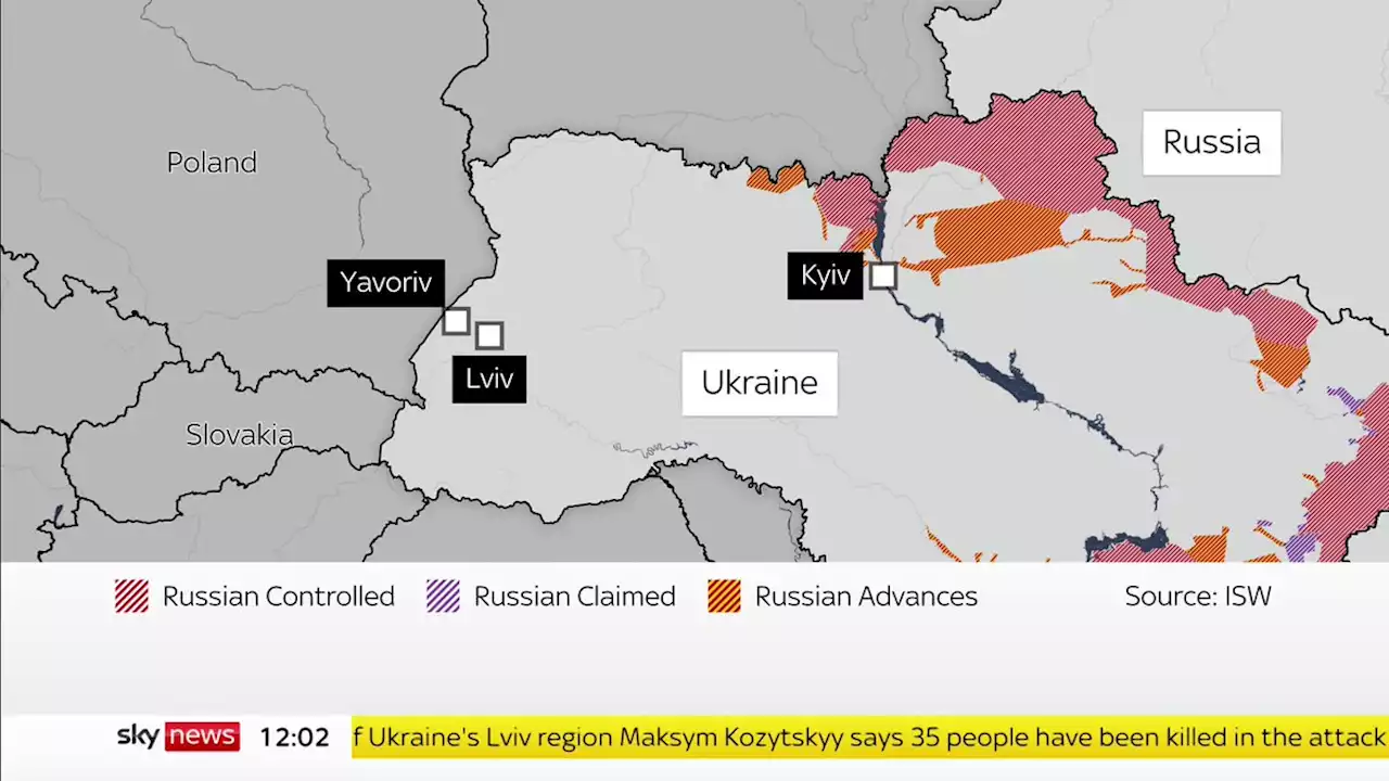 Ukraine-Russia live updates: Russia strikes base 15 miles from NATO territory as forces 'advancing but paying high price'; Putin's possible use of nuclear weapons 'a real concern' for UK government