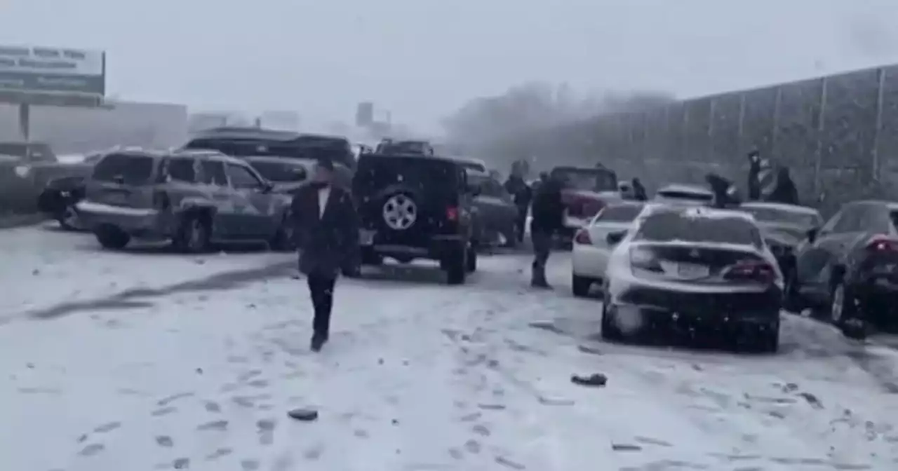 Flash freeze leads to pileup of more than 70 cars on Pennsylvania highway