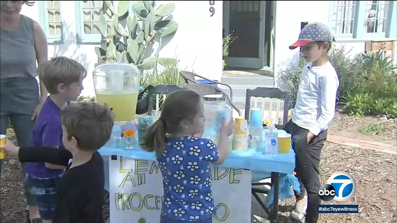 Glendale neighborhood kids set up lemonade stand to raise money for children in war-torn Ukraine