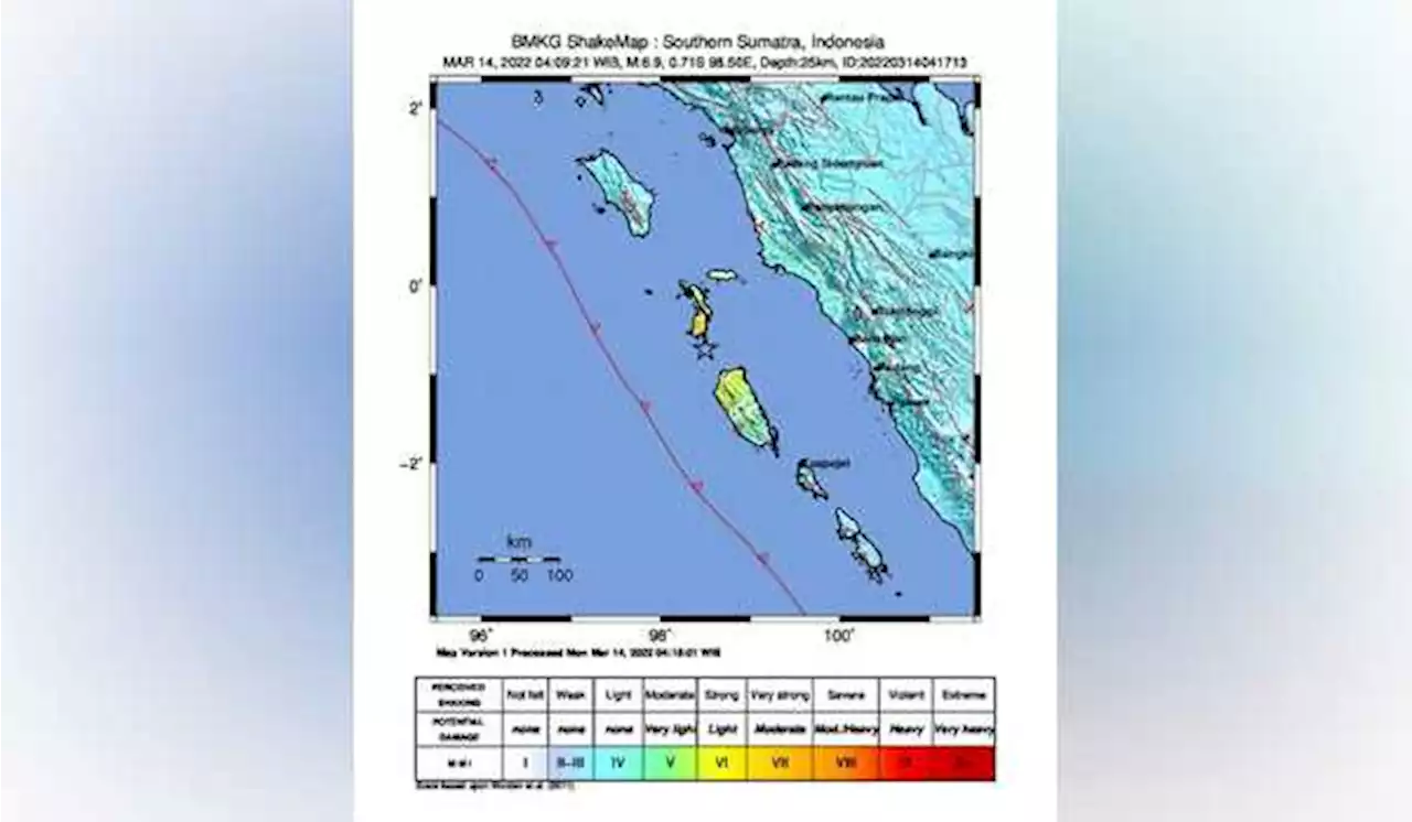 Gempa Magnitudo 6,7 Dirasakan Kuat Warga Nias Selatan