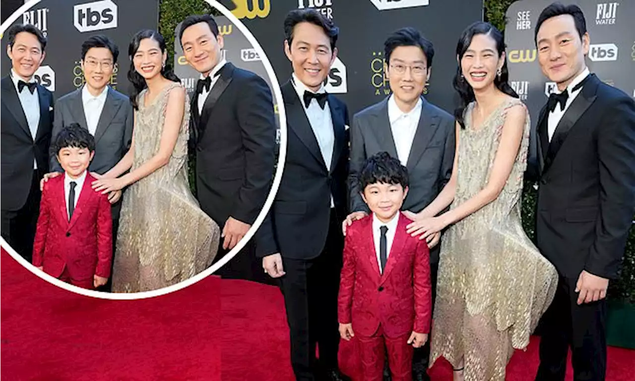 Squid Game stars pose with Minari's Alan Kim at Critics Choice Awards