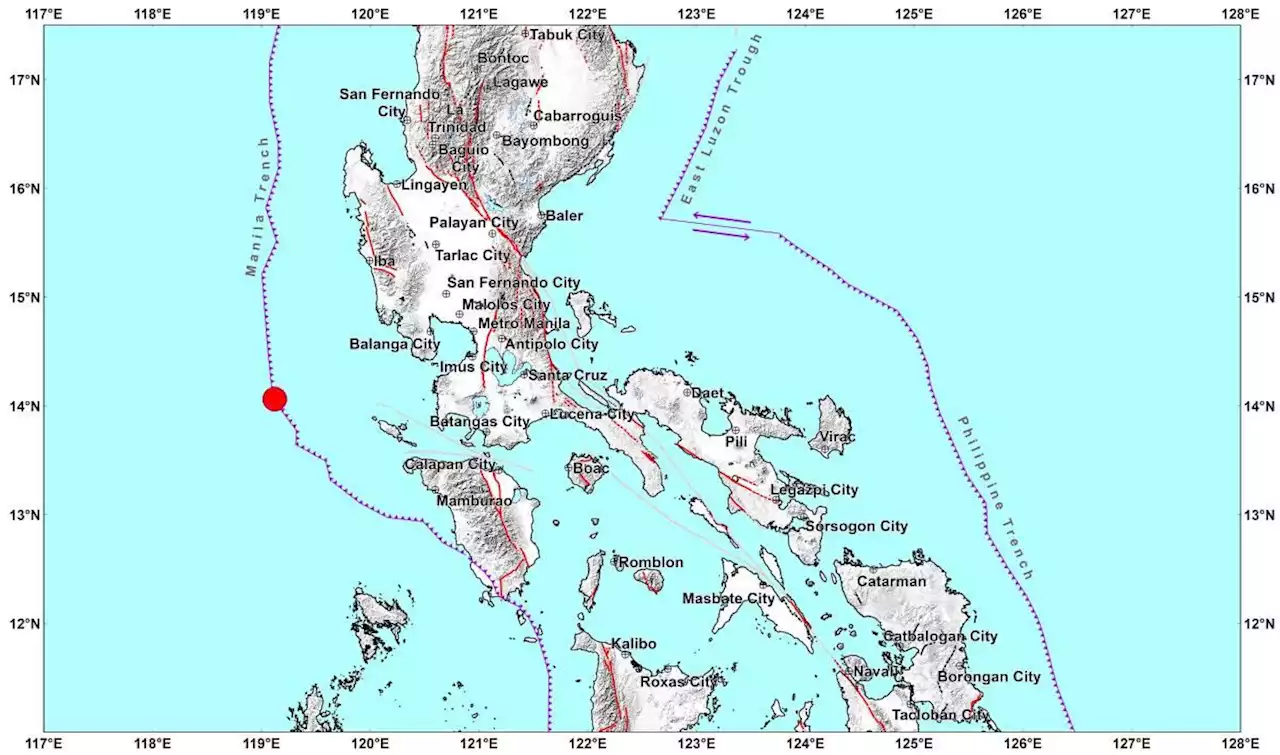 Magnitude 6.4 earthquake strikes offshore Occidental Mindoro