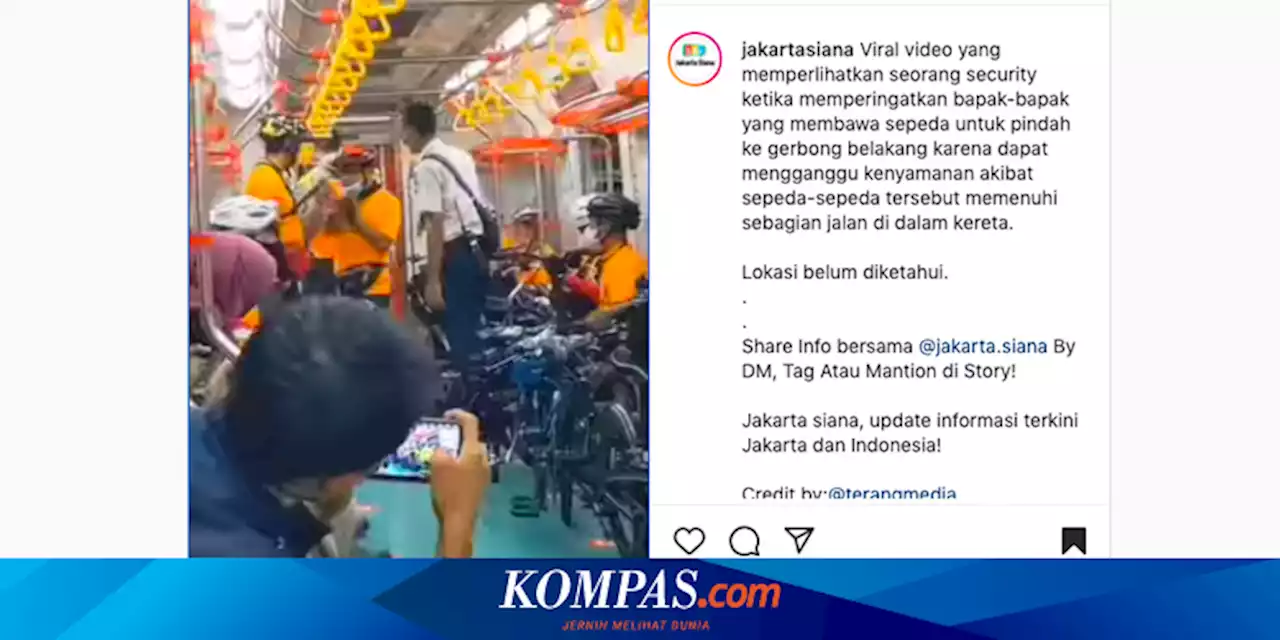 Viral, Video Pesepeda Disebut Menolak Pindah dan Penuhi Gerbong Kereta