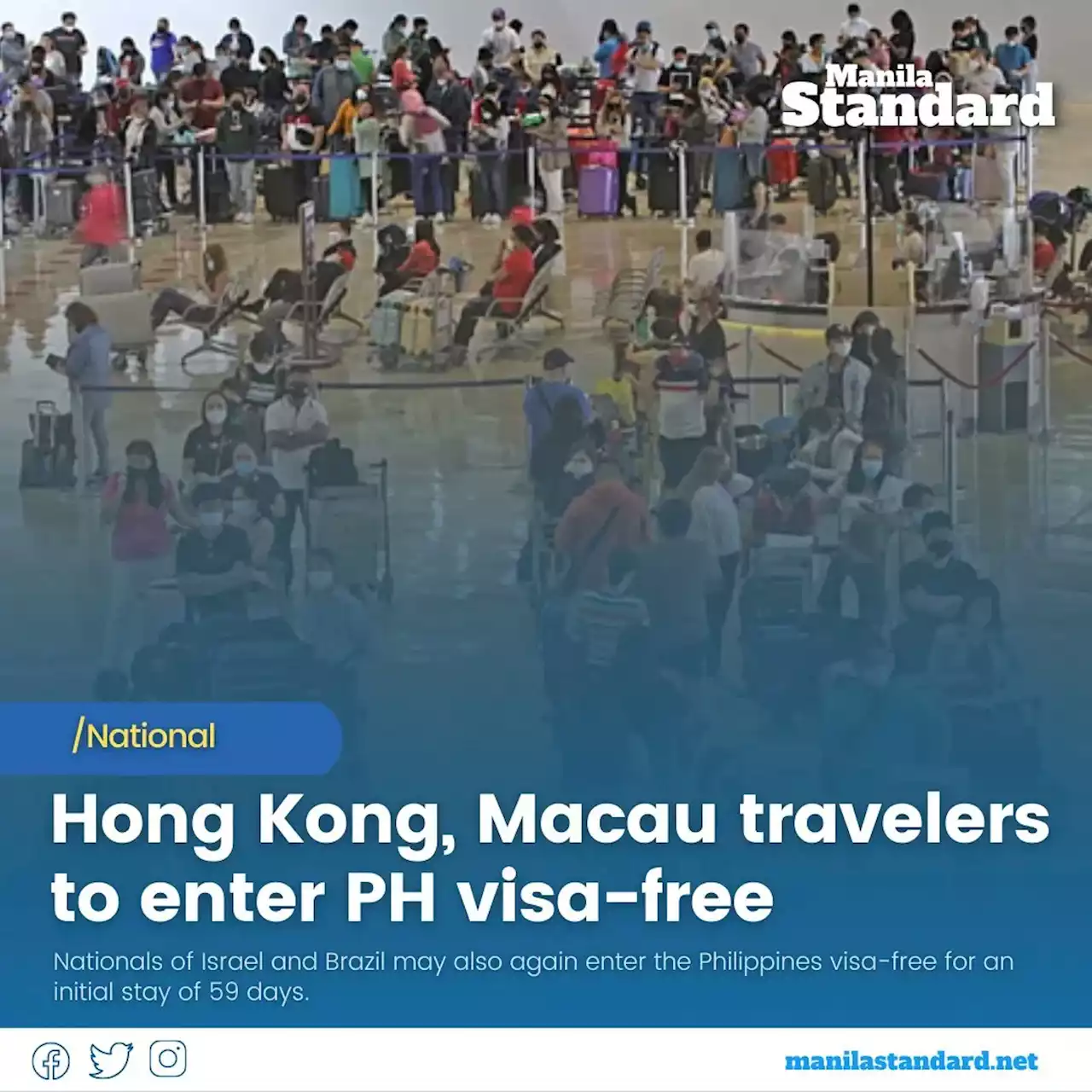 Hong Kong, Macau travelers to enter PH visa-free