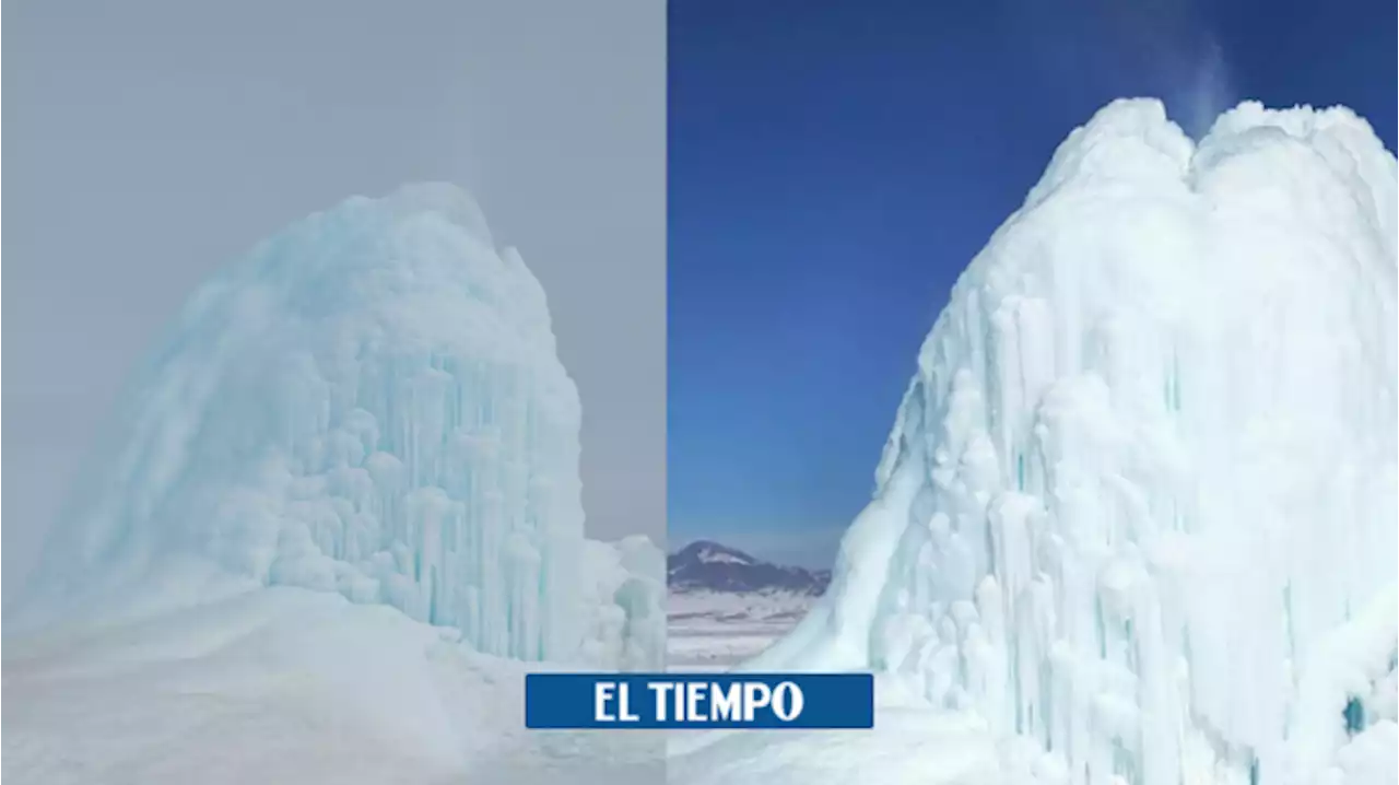 Así es el insólito 'volcán de hielo' que bota agua en vez de lava