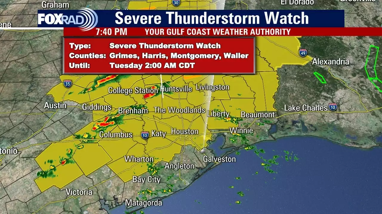 Severe Thunderstorm watch issued for several Houston-area counties