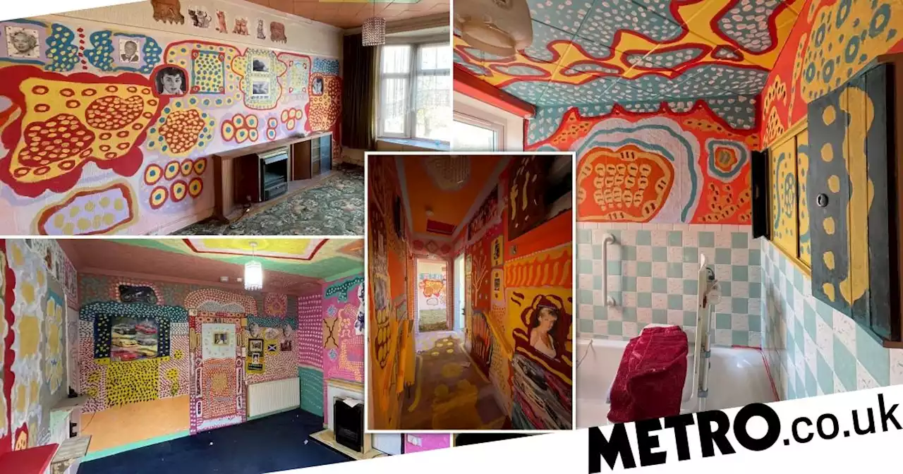 Unusual flat covered with murals and pics of Princess Diana on sale for £72k