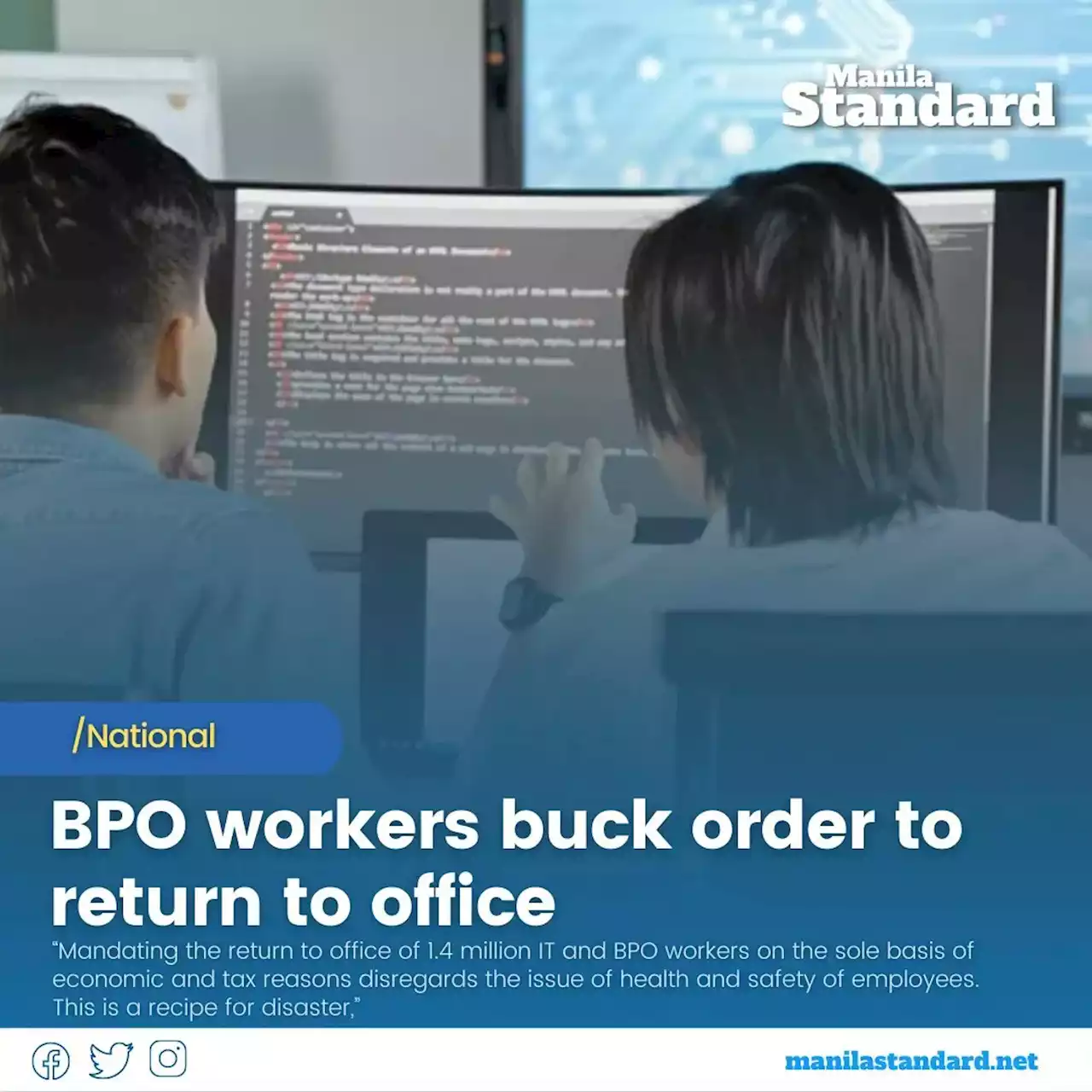 BPO workers buck order to return to office