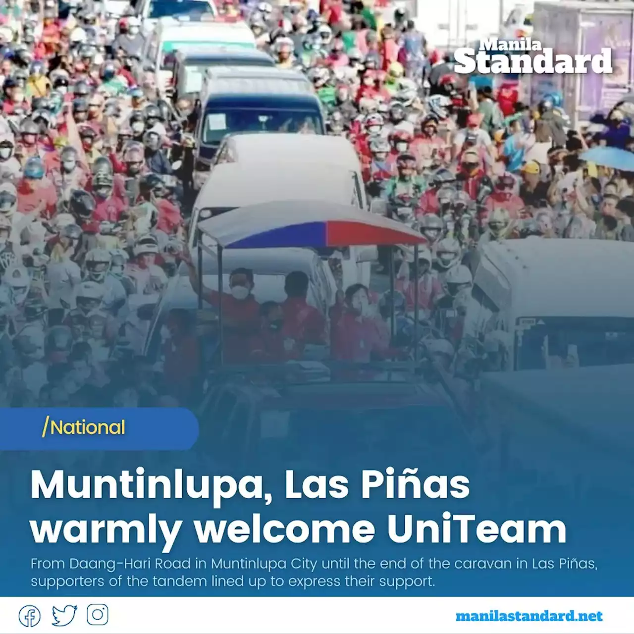 Muntinlupa, Las Piñas warmly welcome UniTeam