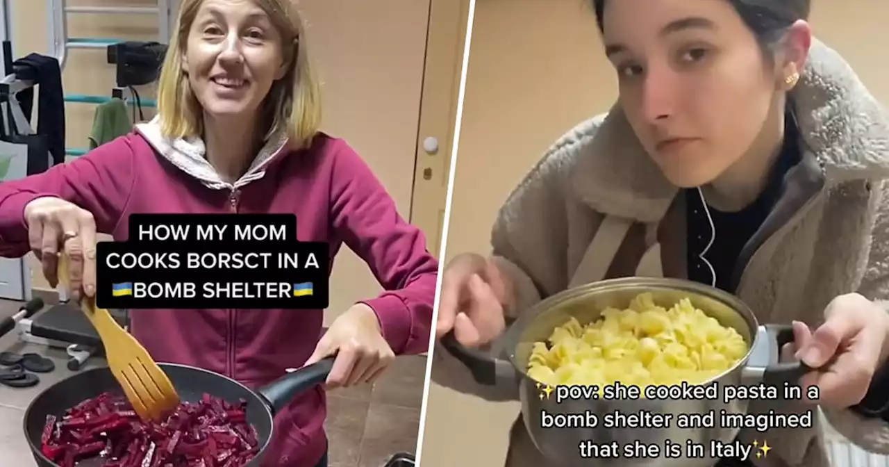 Ukrainian photographer shows how her family cooks and eats in a bomb shelter