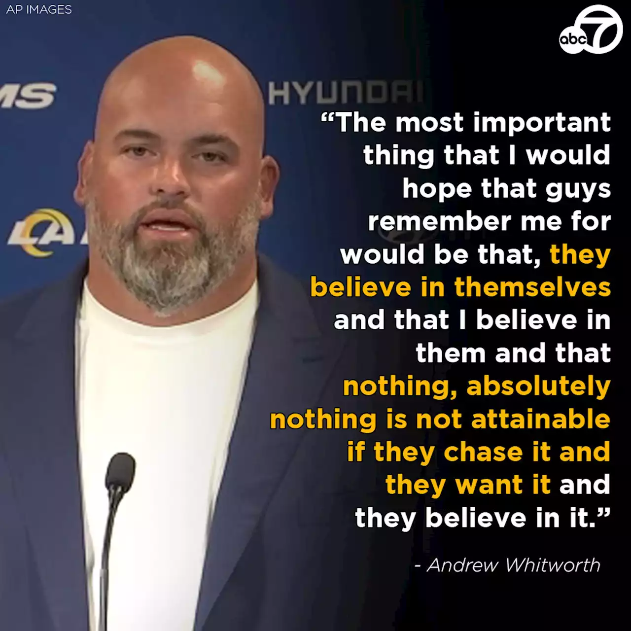 Rams' Andrew Whitworth announces retirement after 16 years in NFL, Super Bowl championship