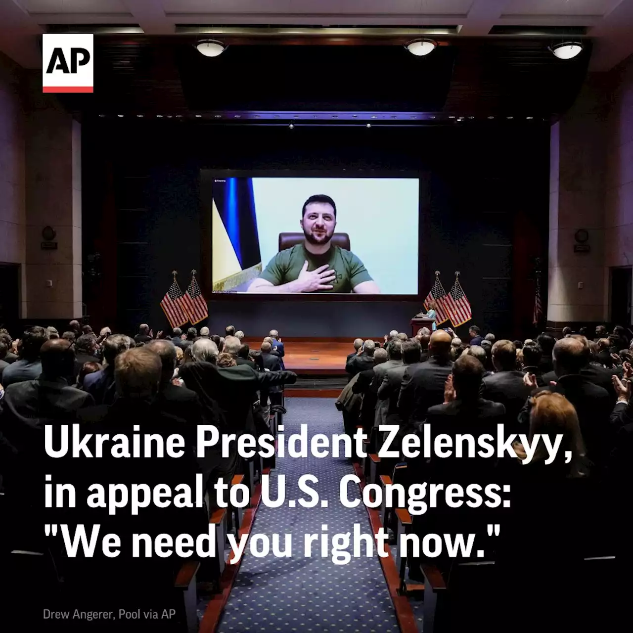 Zelenskyy tells US Congress, 'We need you right now'