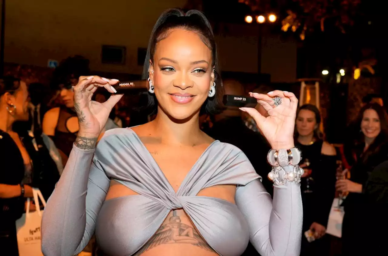 Rihanna’s Latest Maternity Fashion Includes a Halter Top & Glittering Maxi Skirt