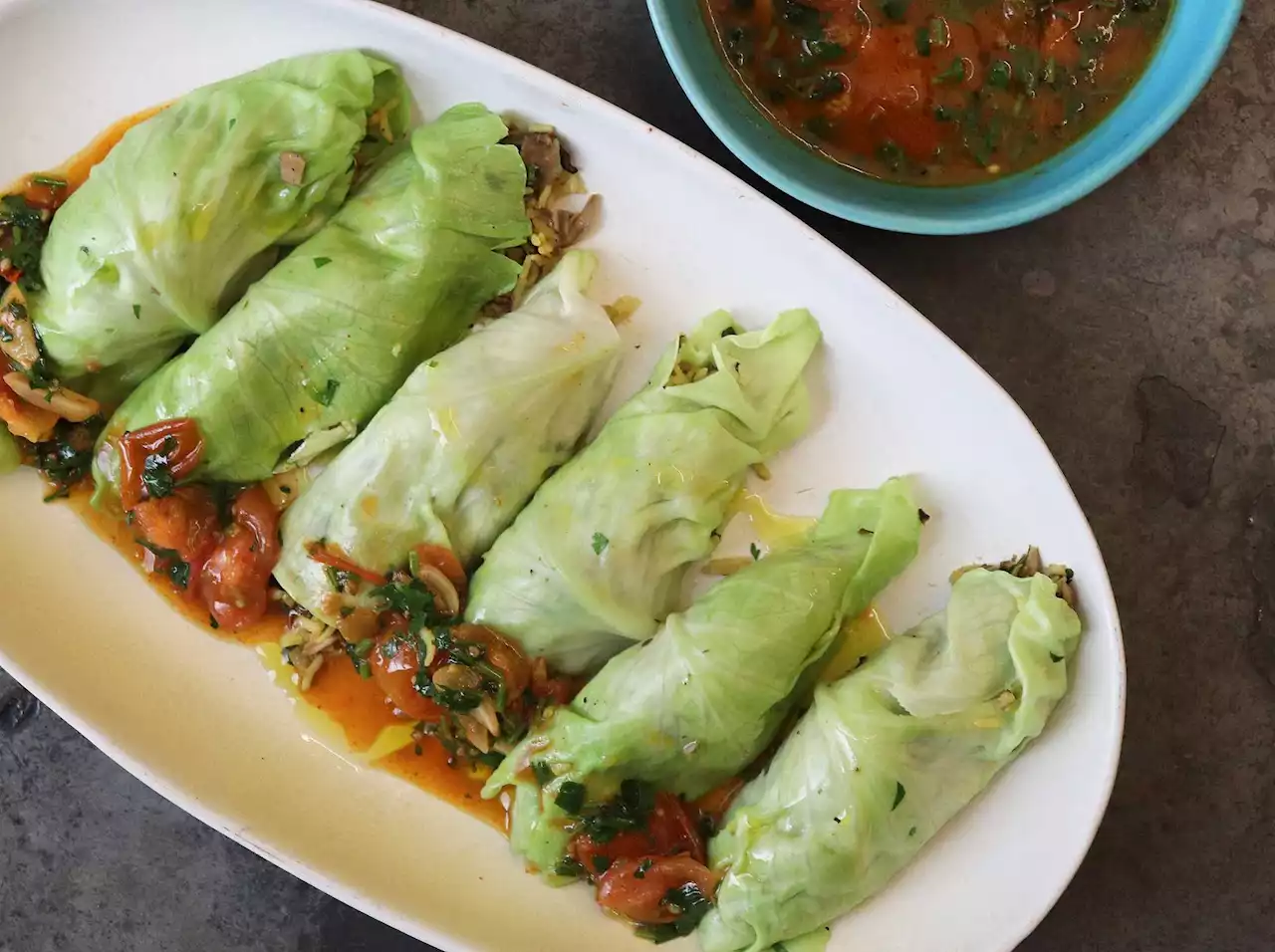 A simple, vegetarian version of Ukrainian cabbage rolls