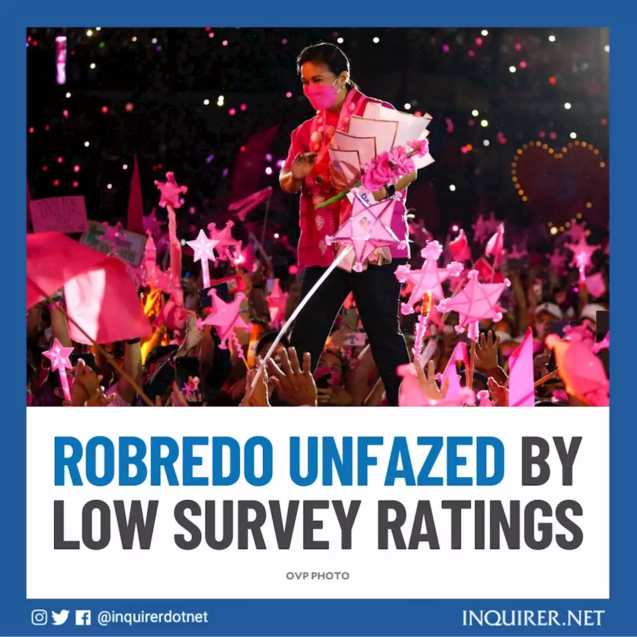 Robredo unfazed by low survey ratings