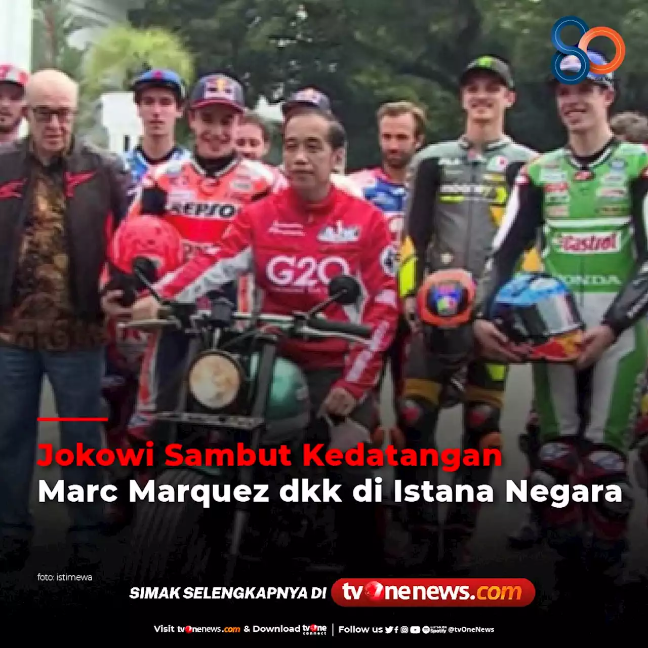 Jokowi Sambut Kedatangan Marc Marquez dkk di Istana Negara