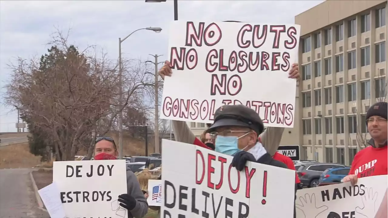 Denver Area Postal Workers Protest As Postmaster Louis DeJoy Visits Mile High City