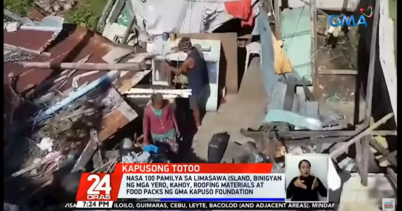 Elderly couple in typhoon-stricken Limasawa Island gets roof for their home thanks to Kapuso Foundation