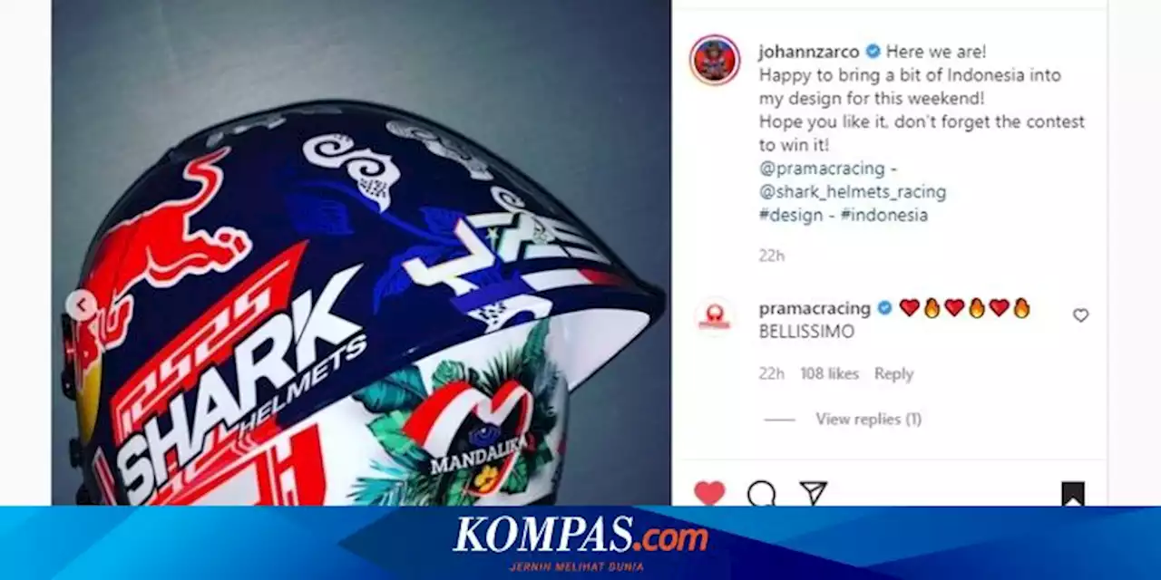 MotoGP Indonesia - Ada Nuansa Indonesia di Helm Jorge Martin dan Johann Zarco