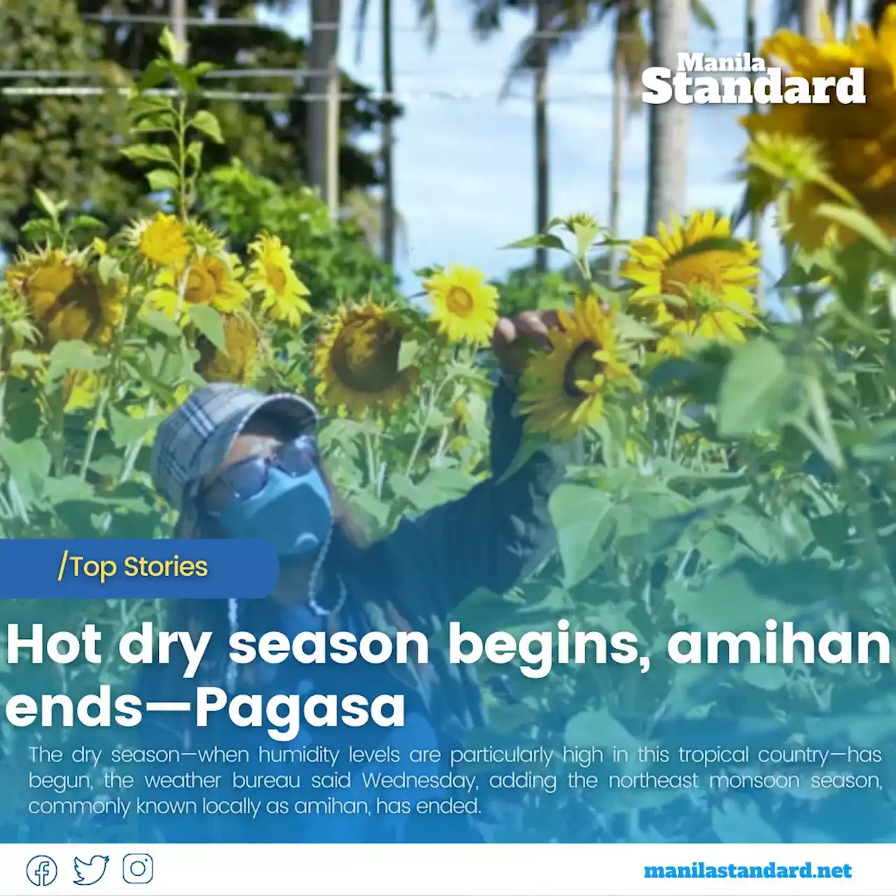 Hot dry season begins, amihan ends—Pagasa