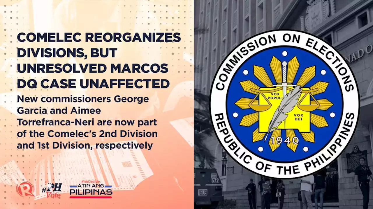 Comelec reorganizes divisions, but unresolved Marcos DQ case unaffected