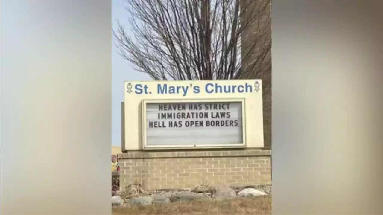 ‘Heaven has strict immigration laws’: Church sign seen as attack on immigrants removed