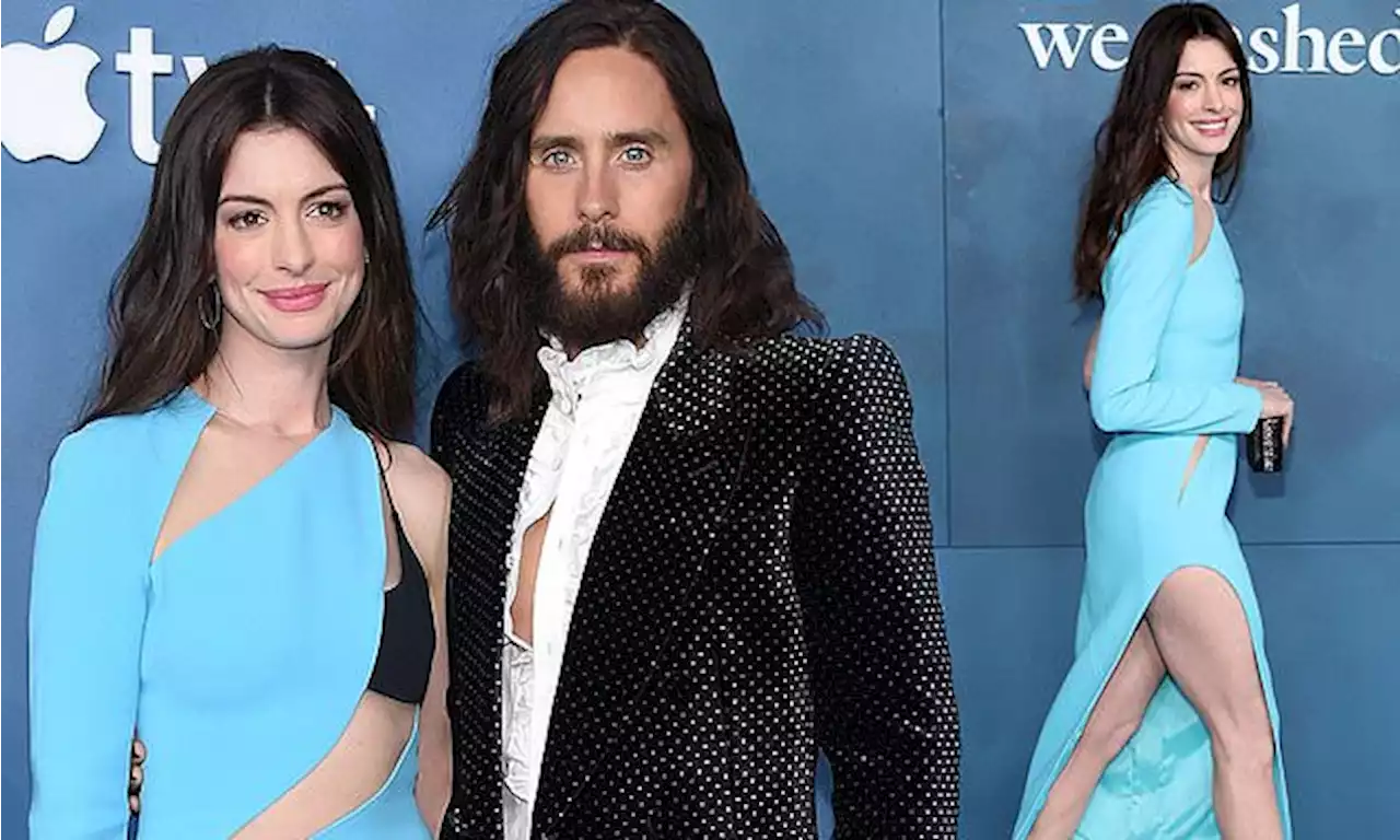 Anne Hathaway and Jared Leto attend the WeCrashed premiere in LA