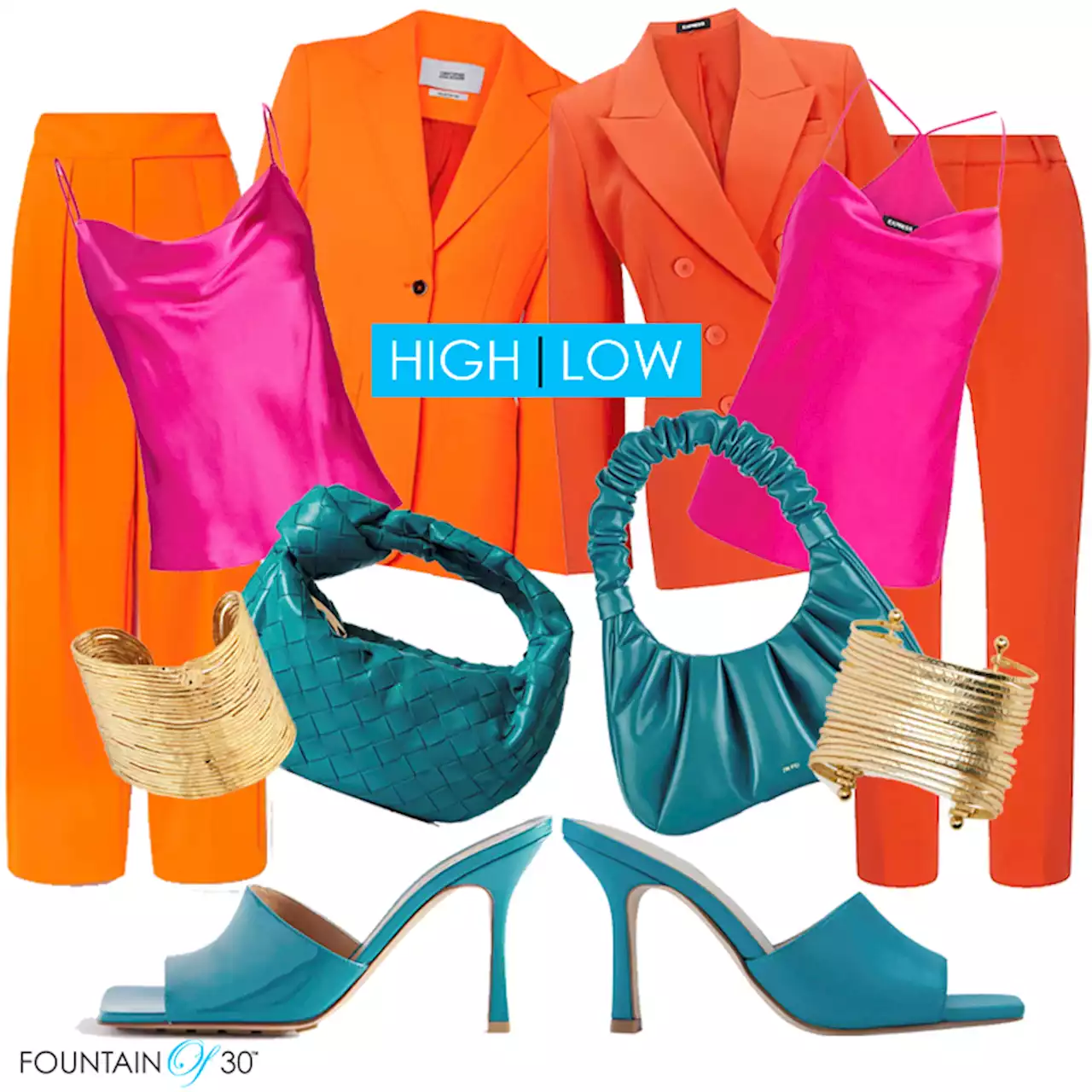 How To Style A Neon Pant Suit Spring Outfit High or Low