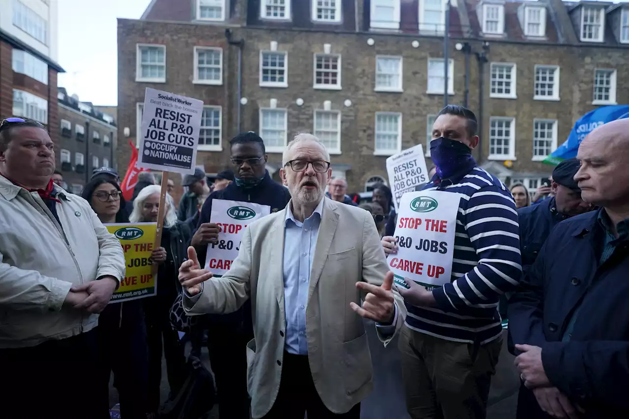 Government urged to nationalise P&O Ferries as protesters gather in London