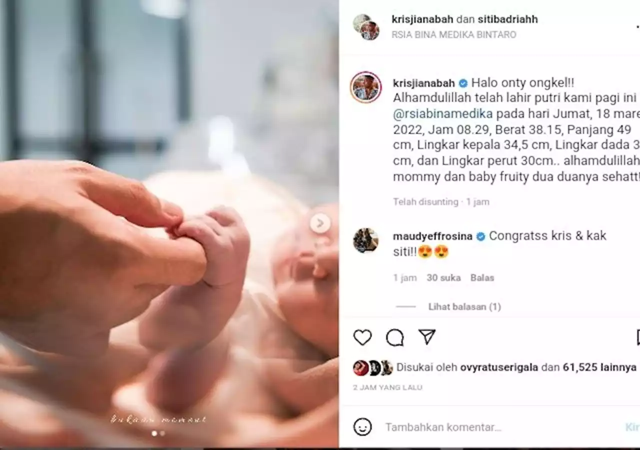 Siti Badriah Melahirkan Anak Pertama