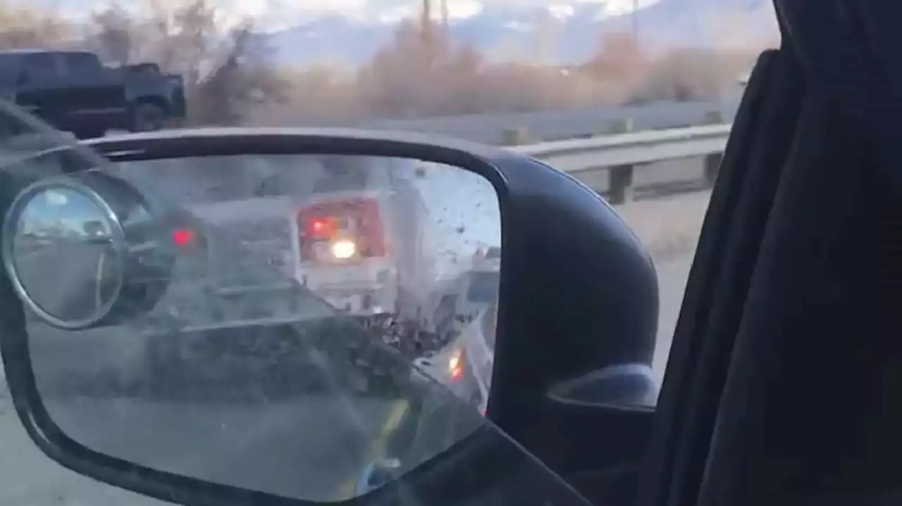 Video shows Spanish Fork fire truck hitting several cars on way to incident on I-15