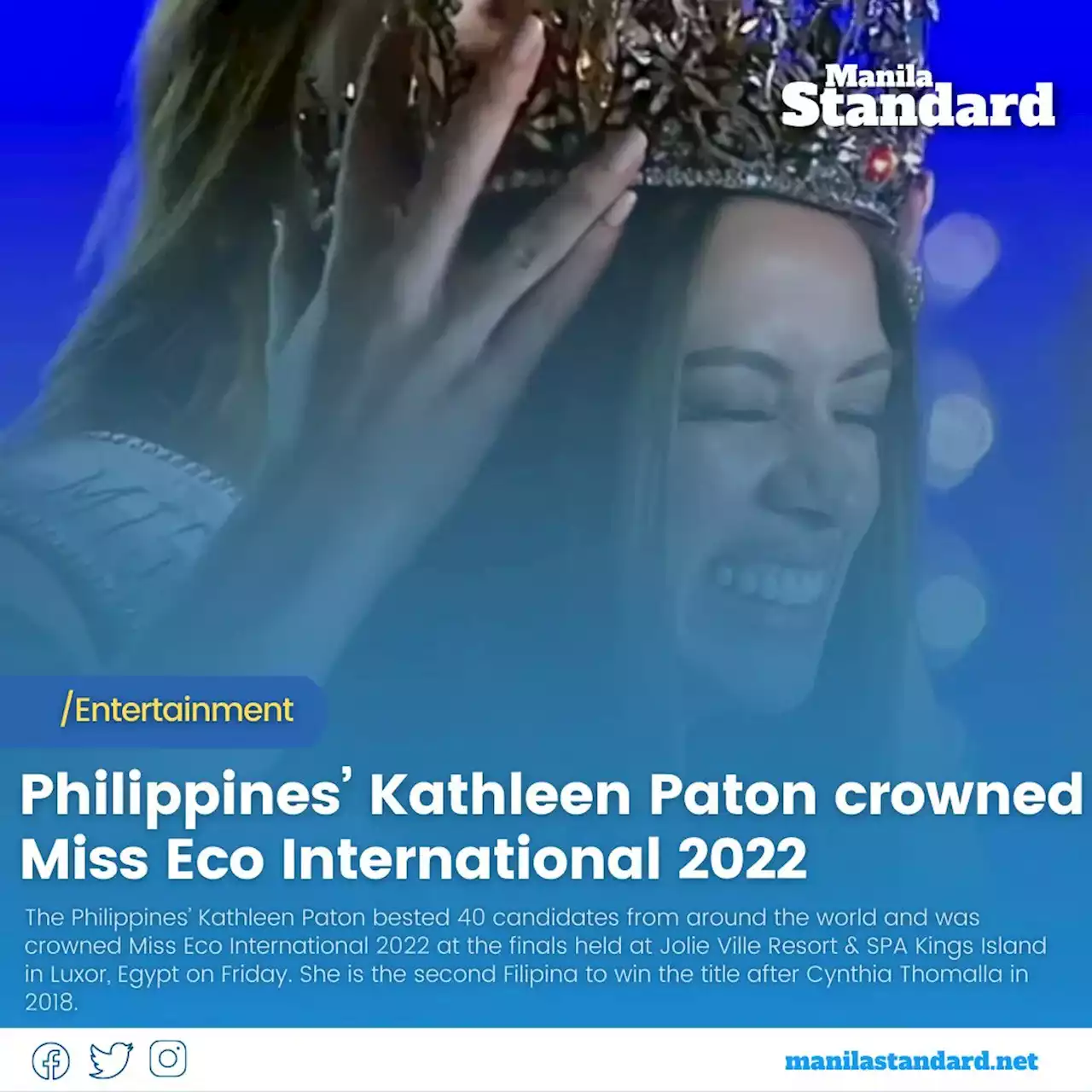 Philippines’ Kathleen Paton crowned Miss Eco International 2022