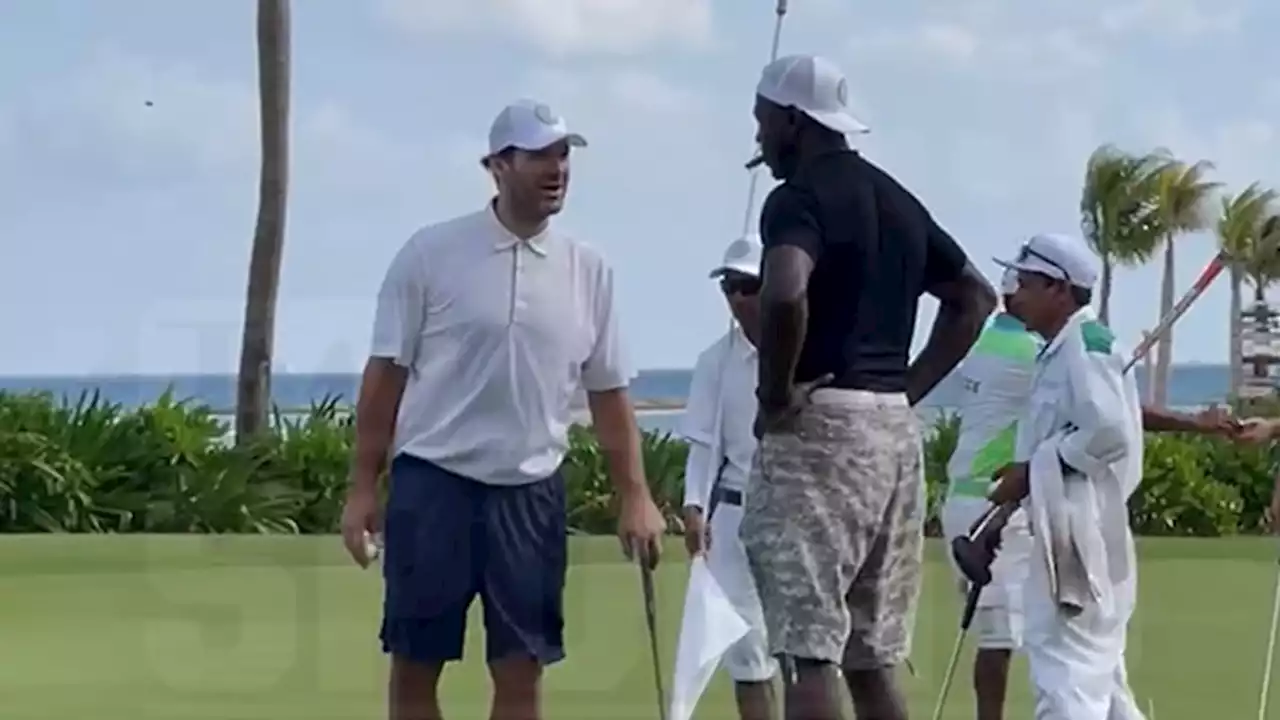 Michael Jordan & Tony Romo Golf Together In Mexico