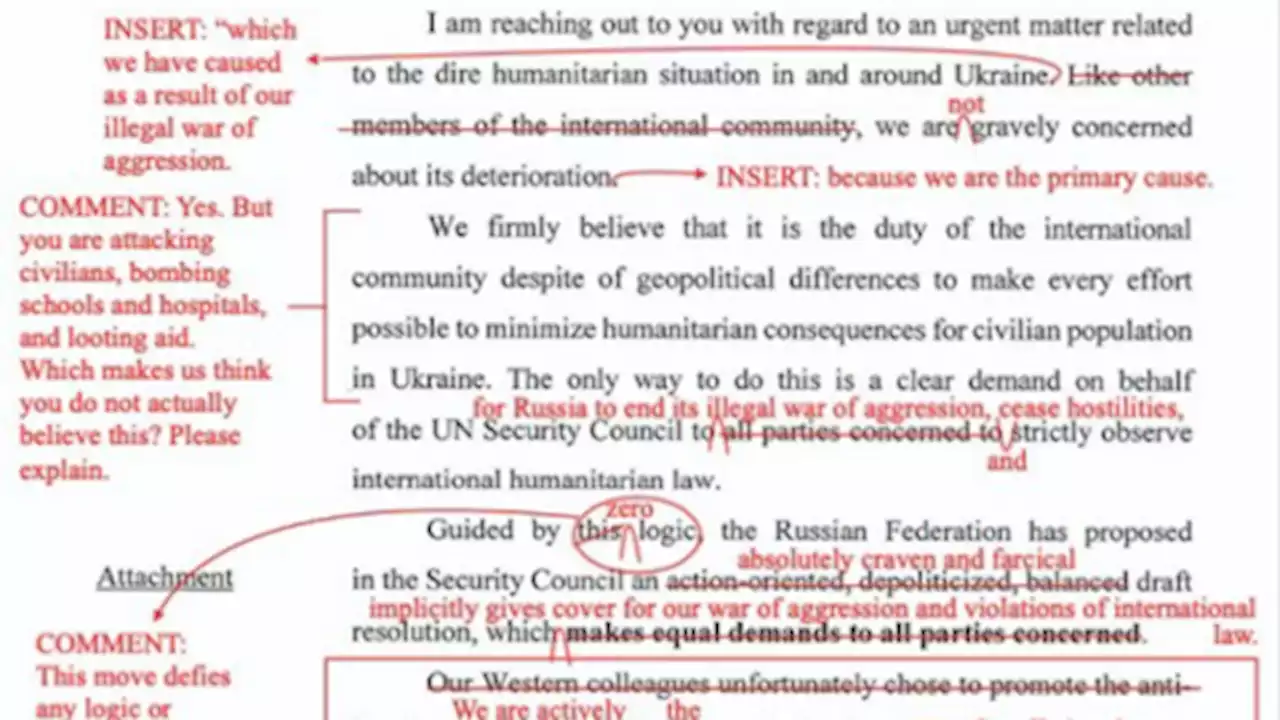 Russia, Canada spar over 'kindergarten-level' annotated UN letter