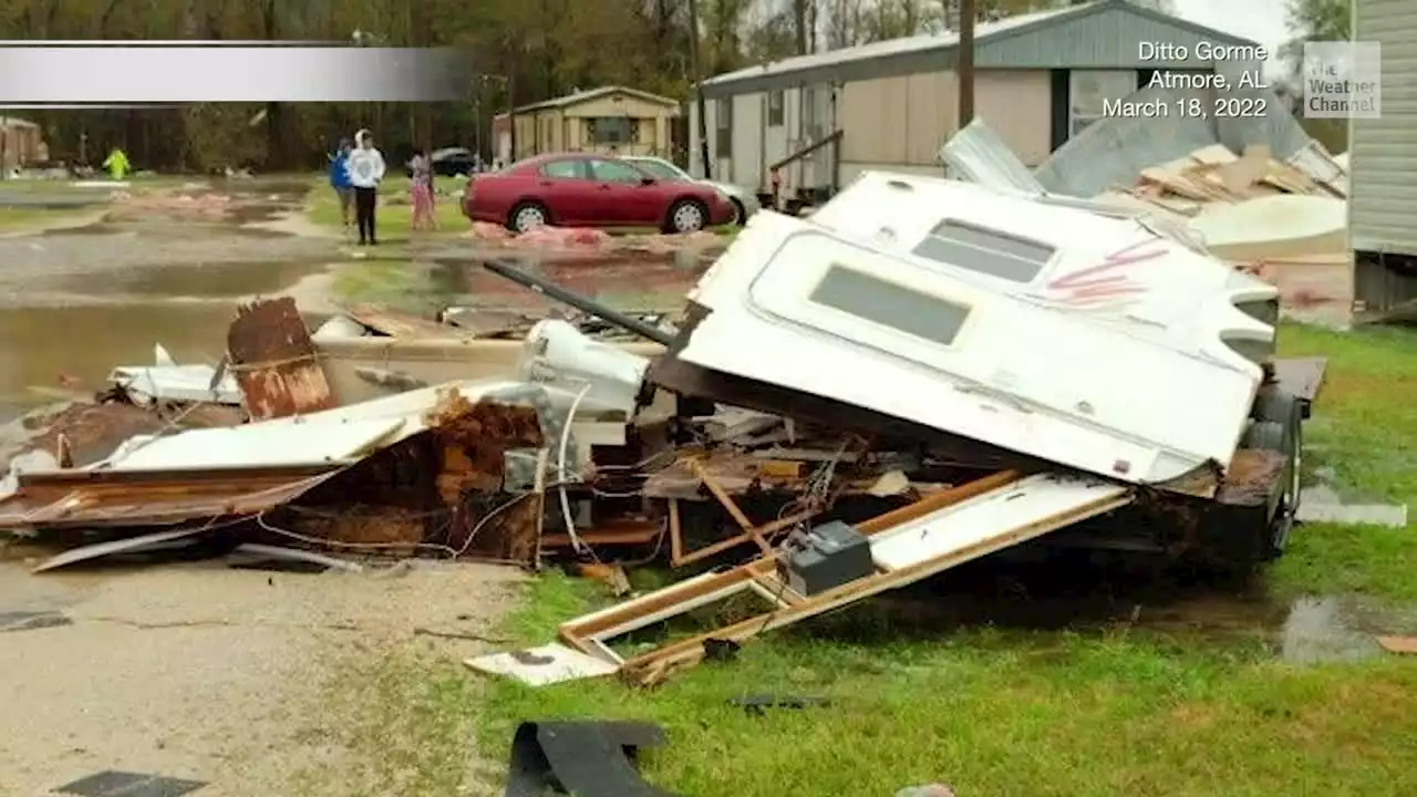 Mobile Homes Leveled as Severe Storm Sweeps Through Alabama - Videos from The Weather Channel | weather.com