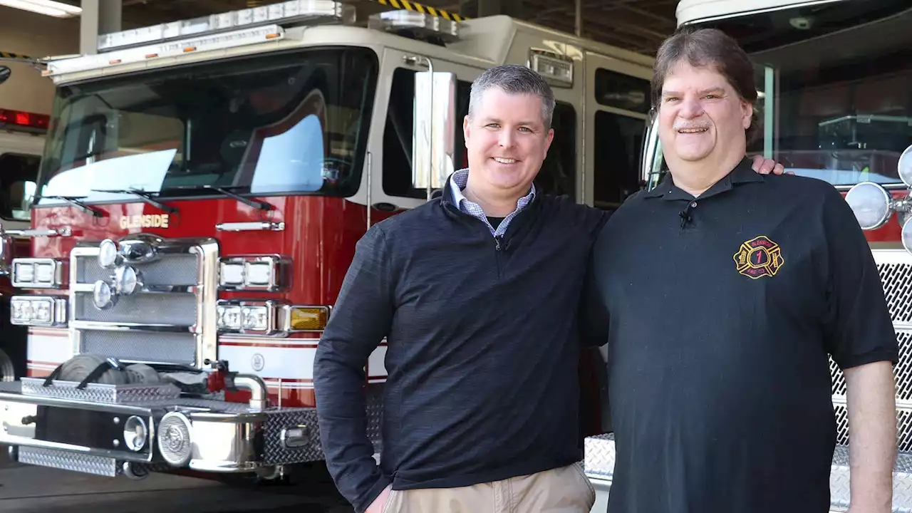 Former firefighters bonded by kidney donation going strong after four years