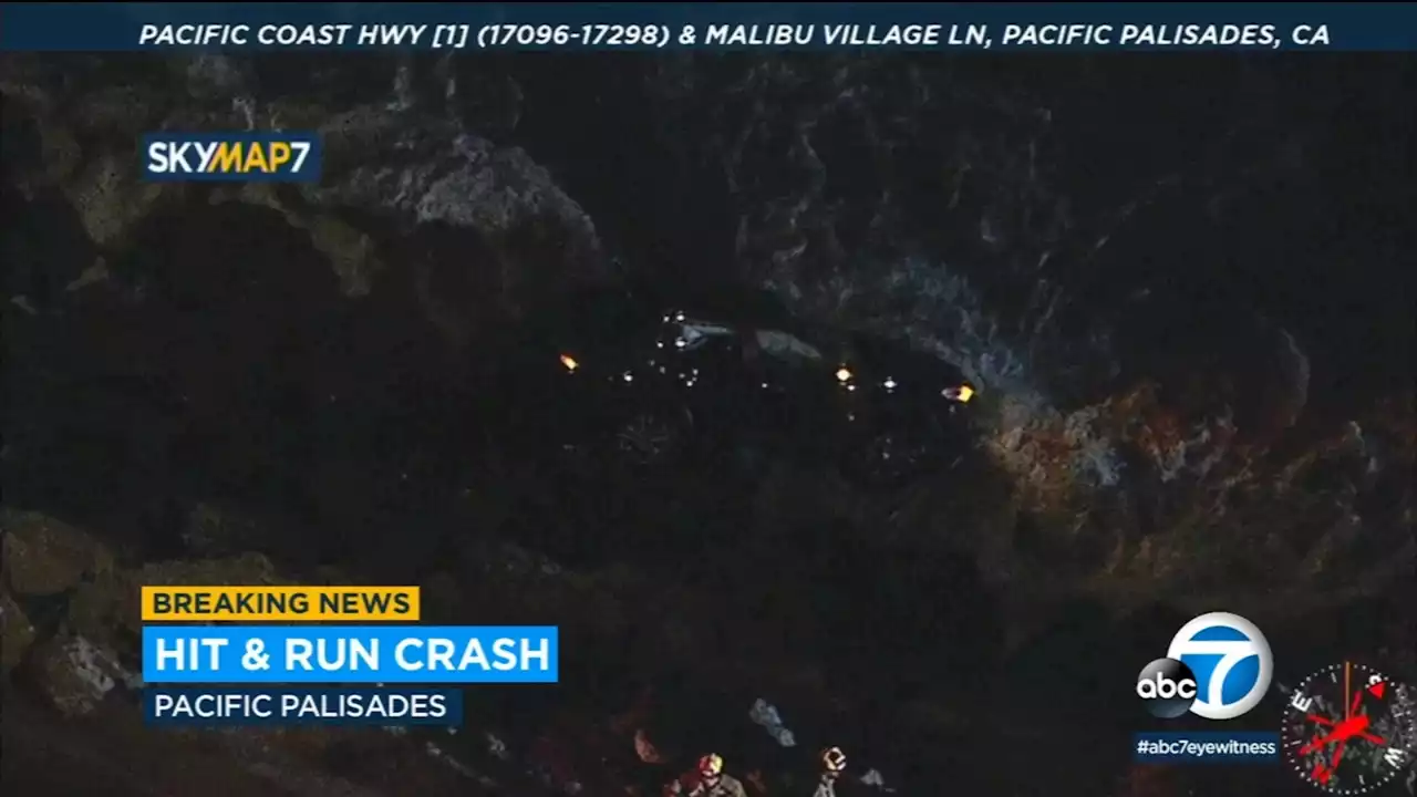 Car flies off Pacific Coast Highway into ocean during hit-and-run crash in SoCal