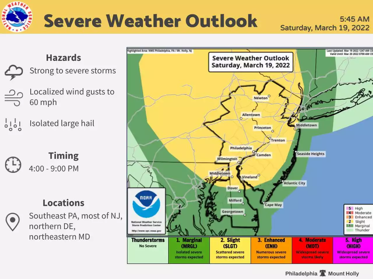 N.J. weather: Severe afternoon thunderstorms possible as warm front moves across state