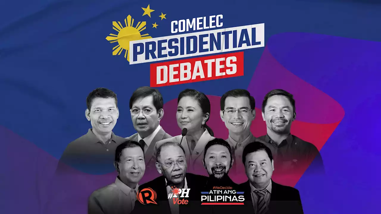 LIVE UPDATES: Comelec's PiliPinas Debates for presidential candidates