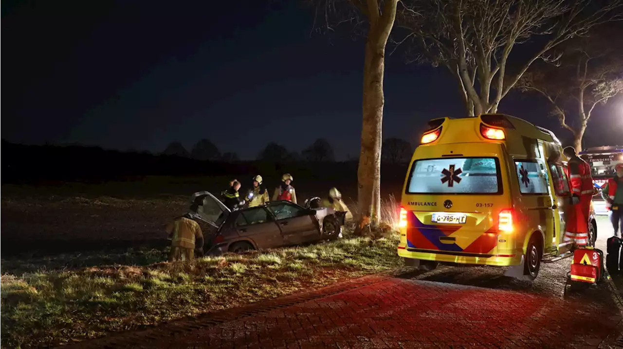 Automobilist rijdt tegen boom bij Geesbrug