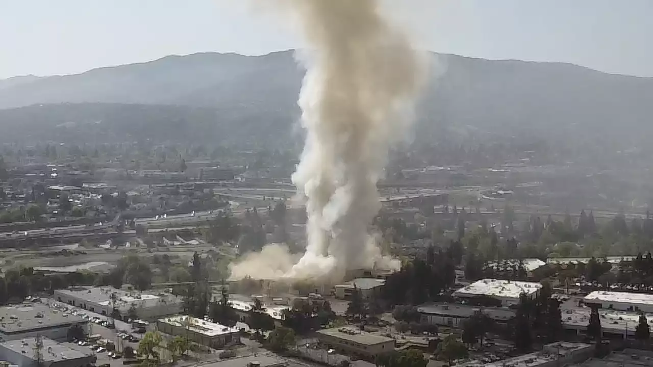 Raging structure fire in South Bay emits massive smoke plume