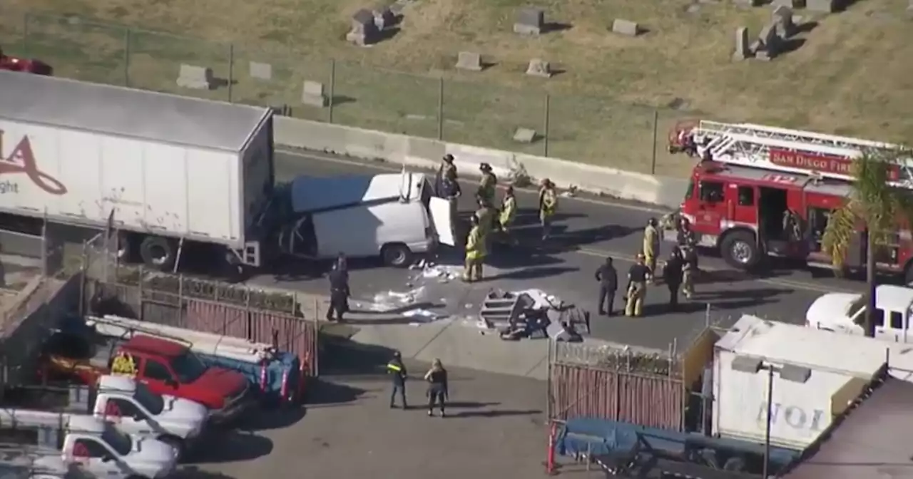 Van driver gravely injured after crashing into semi-truck in Mountain View