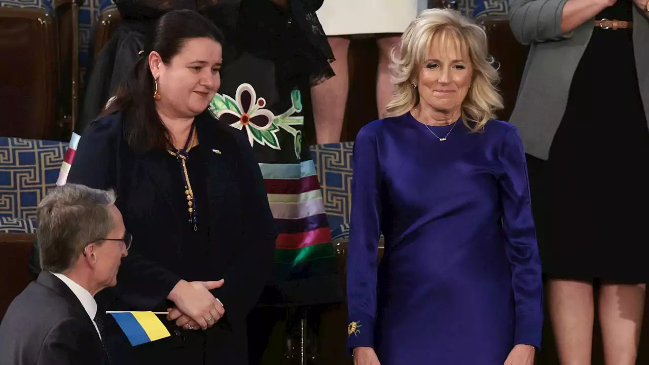 Dr. Jill Biden Wears Her Support For Ukraine On Her Sleeve