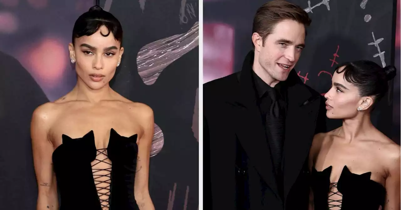 Zoë Kravitz Wore A Cat Dress To 'The Batman' Premiere, Because, You Know, Cat Woman